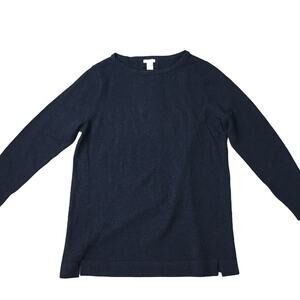 J. Jill Cashmere Women's Pullover Long Sleeve Sweater Soft Knit Dark Blue Large